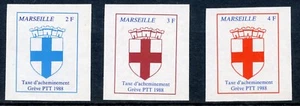 FRANKREICH STREIK MARSEILLE BEFÖRDERUNGSSTEUER NEU ** 1988 BEWERTUNG 51 € NR. 44/46 ** - Bild 1 von 1
