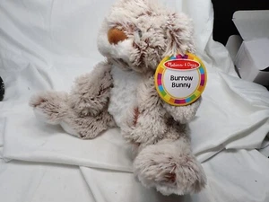 Melissa & Doug Burrow Bunny Rabbit Stuffed Animal 9" tall 11" wide soft with tag - Picture 1 of 3