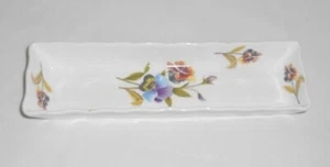 Shafford Schale Fine Bone China 2,5x8,5" - handverziert Stiefmütterchen Blumen TAIWAN  - Bild 1 von 8