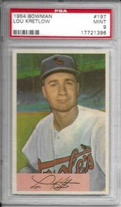 1954	Bowman	Lou	Kretlow	197	PSA 9		Orioles		1219