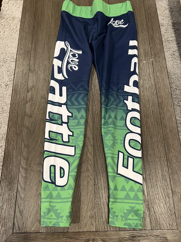 Womens Seattle Seahawks Football Leggings Compression Pants Spandex Tights L - Image 1 of 1