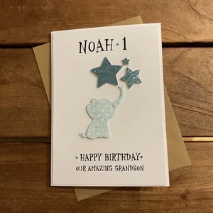 Handmade 1st Birthday personalised card- son, grandson, Godson, nephew - Picture 1 of 4