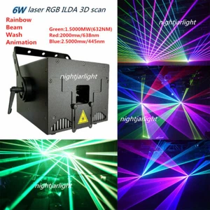 6W ILDA 3D Scan Stage Laser Light Animation Strong Beam Rainbow DMX512 DJ Disco - Picture 1 of 12