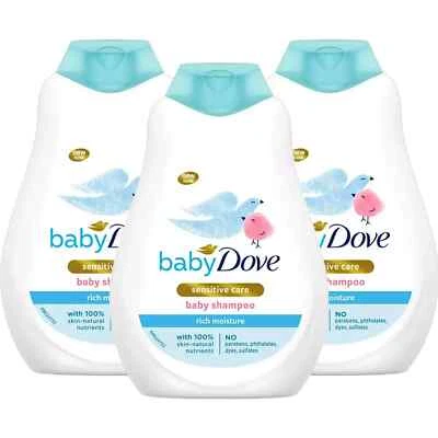 Champú hipoalergénico sin lágrimas Dove Baby, rica humedad, 13 fl oz paquete de 3 Foto 1 de 2