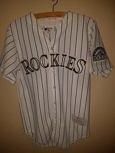 Colorado Rockies Vintage Baseball Jersey Pin Stripe | CCM | Small | Licenced - Picture 1 of 3