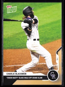 Charlie Blackmon Rockies TOPPS NOW #253 Chuck Nazty Slugs Walk-Off Grand Slam - Picture 1 of 2