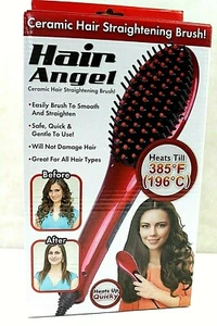 HAIR ANGEL new ceramic hair straightening brush cord LCD screen shows temp - Picture 1 of 4