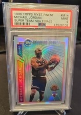 1996 TOPPS MYSTERY FINEST SUPER TEAM REFRACTOR #M14 MICHAEL JORDAN HOF PSA 9
