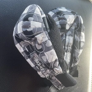 OBERMEYER Thumbs Up MITTENS toddler Black & WHITE Hearts girls size Medium - Picture 1 of 4