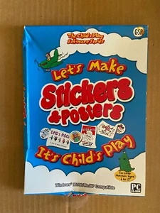 Childs Play Age 6+ Let's Make Stickers & Posters PC Windows 95 Unopened Original - Zdjęcie 1 z 5