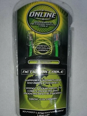 Online Broadband Network Patch Cable # DUS0037 for XBOX NIP Free Shipping - Image 1 of 2