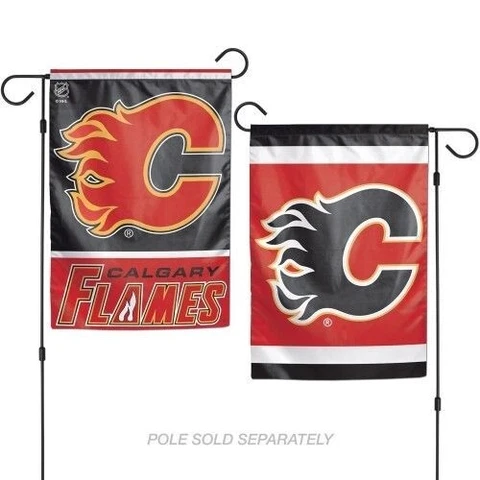 CALGARY FLAMES DOUBLE SIDED 12"X18" GARDEN FLAG BANNER NEW Cover
