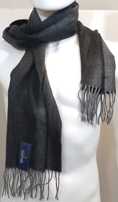 Bufanda de invierno Stafford gris carbón flecos para hombre 64 x 11,5 pulgadas nueva con etiquetas nueva Foto 1 de 4