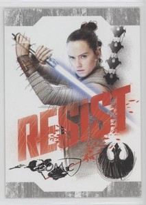 2017 Topps Star Wars: The Last Jedi Resist! Silver 61/99 Rey #R-8 5oq