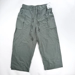 Cicy Bell Olive Green XXL Flowy Baggy Cargo Pants with Elastic Waistband - Picture 1 of 11