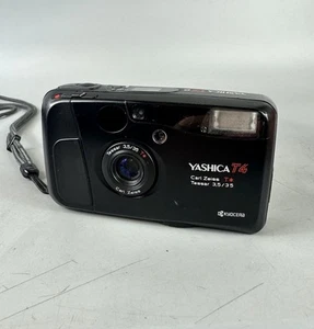Yashica T4 35mm Compact Film Camera w/ Zeiss T* Tessar 35mm f3.5 Lens *read* - Imagen 1 de 11