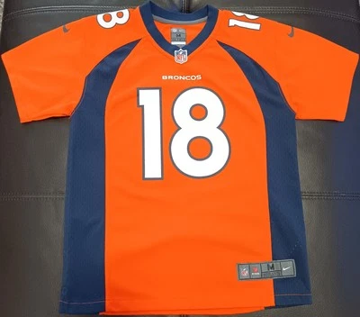 🏈Jersey Peyton Manning Juvenil M 10/12 Denver Broncos #18 Naranja Nike On Field NFL Foto 1 de 4