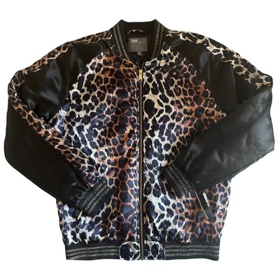 ASOS Leopard Print Bomber Jacket Black Gold Trim Full Zip Size Small S Tucan - Image 1 of 4