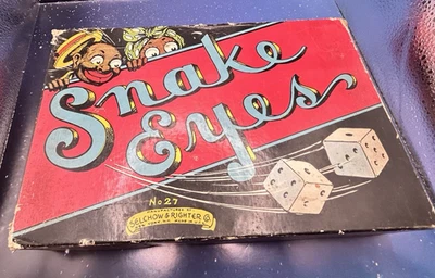 Vtg 1930s SNAKE EYES Game By Selchow & Righter No. 27 Americana Made in USA - Image 1 of 4