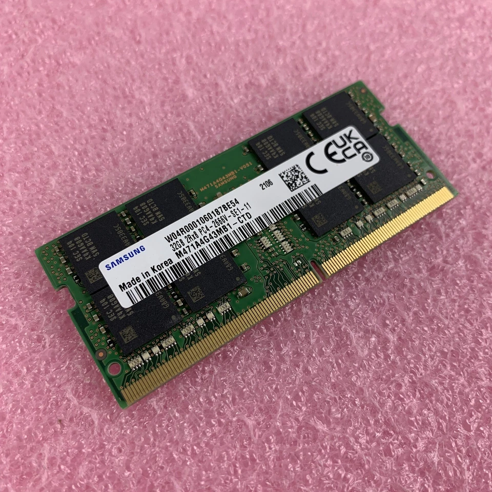 Samsung M471A4G43MB1-CTD 32 GB 2666MHz DDR4 SODIMM 2Rx8 Laptop Memory - Image 1 of 4