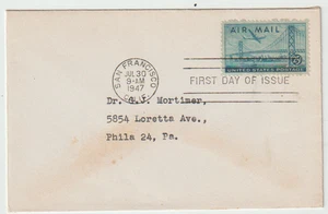 US Scott #C36 FDC San Francisco-Oakland Bay Bridge and Boeing B377 - Picture 1 of 1