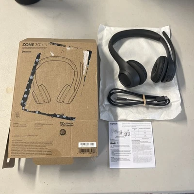 Logitech Zone 301 Wireless Bluetooth Headset Noise-Canceling Microphone OB AS IS - Image 1 of 4