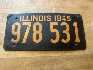 VTG 1945 WWII Illinois Fiberboard Original Single License Plate WW2 IL 978 531 - Imagen 1 de 11