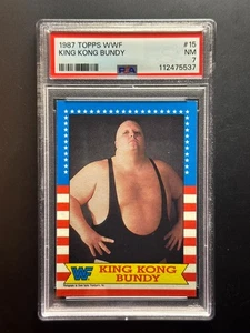 1987 Topps WWF King Kong Bundy #15 - PSA 7 - Kostenloser Versand! - Bild 1 von 2
