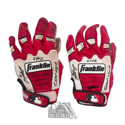 Julio Morban Autographed Game Used Franklin Batting Gloves - ONYX - Image 1 of 2