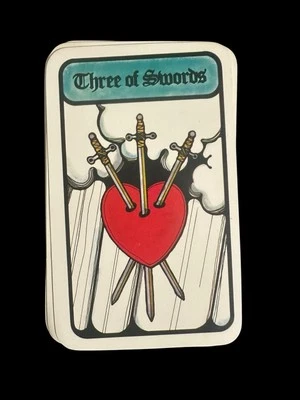 Hoi Polloi Tarot Single THREE OF SWORDS ONLY Replacement Card Vtg 1972 - Image 1 of 4