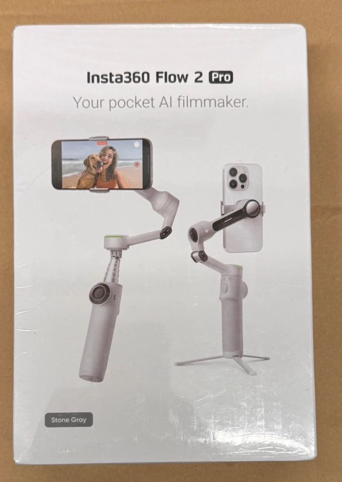 INSTA360 FLOW 2 PRO AI SMARTPHONE GIMBAL GRIP WHITE - NEW SEALED - Image 1 of 1