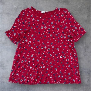 Seasalt Cornwall Salt Bell Top Red Floral Organic Cotton Womens Uk 14 Tunic Styl - Picture 1 of 5