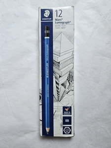 PACK de 12 lápices de dibujo arte grafito Staedtler Mars Lumograph 100-8B-M 8B 12 PK - Imagen 1 de 6