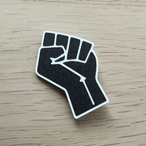 RAISED FIST PIN Black Lives Matter BLM Lapel Badge Resistance Resist Solidarity - Picture 1 of 3