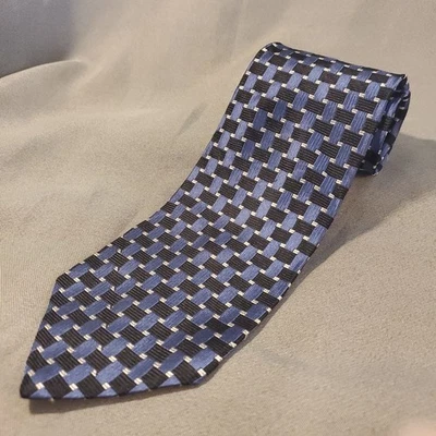 Corbata para hombre Equestrian Firenze, azul, 100 % seda, hecha en Italia. Foto 1 de 4