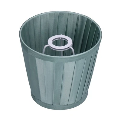 Clip On E14 Fabric Lamp Shade Green Soft Cover for Hotels & Bedrooms 15cm - Image 1 of 4