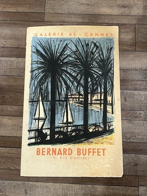 "Bernard Buffet: Cannes 1960 Original 35"" Exposición de Arte Cartel Letrero Galería 65" Foto 1 de 4