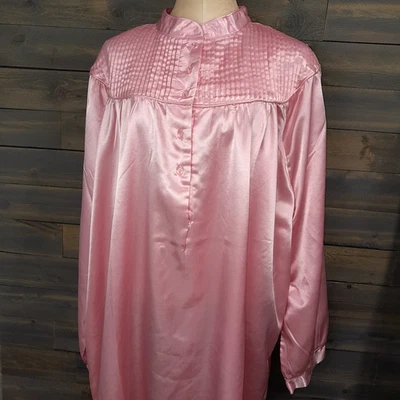 Camisón National Mujer 3X Rosa Líquido Sesión Cepillo Franela Forrado Modesto Sueño Foto 1 de 4