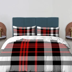 Tartan Checkered Duvet Cover Set King Size,3 Pieces Plaid Modern Abstract Bri... - Picture 1 of 6