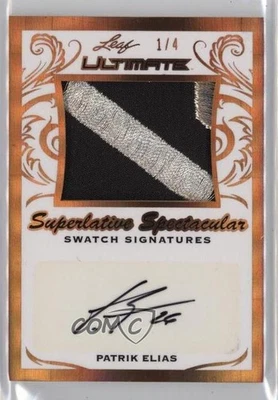 2018-19 Ultimate Superlative Spectacular Swatch Signatures /4 Patrik Elias Auto - Image 1 of 2