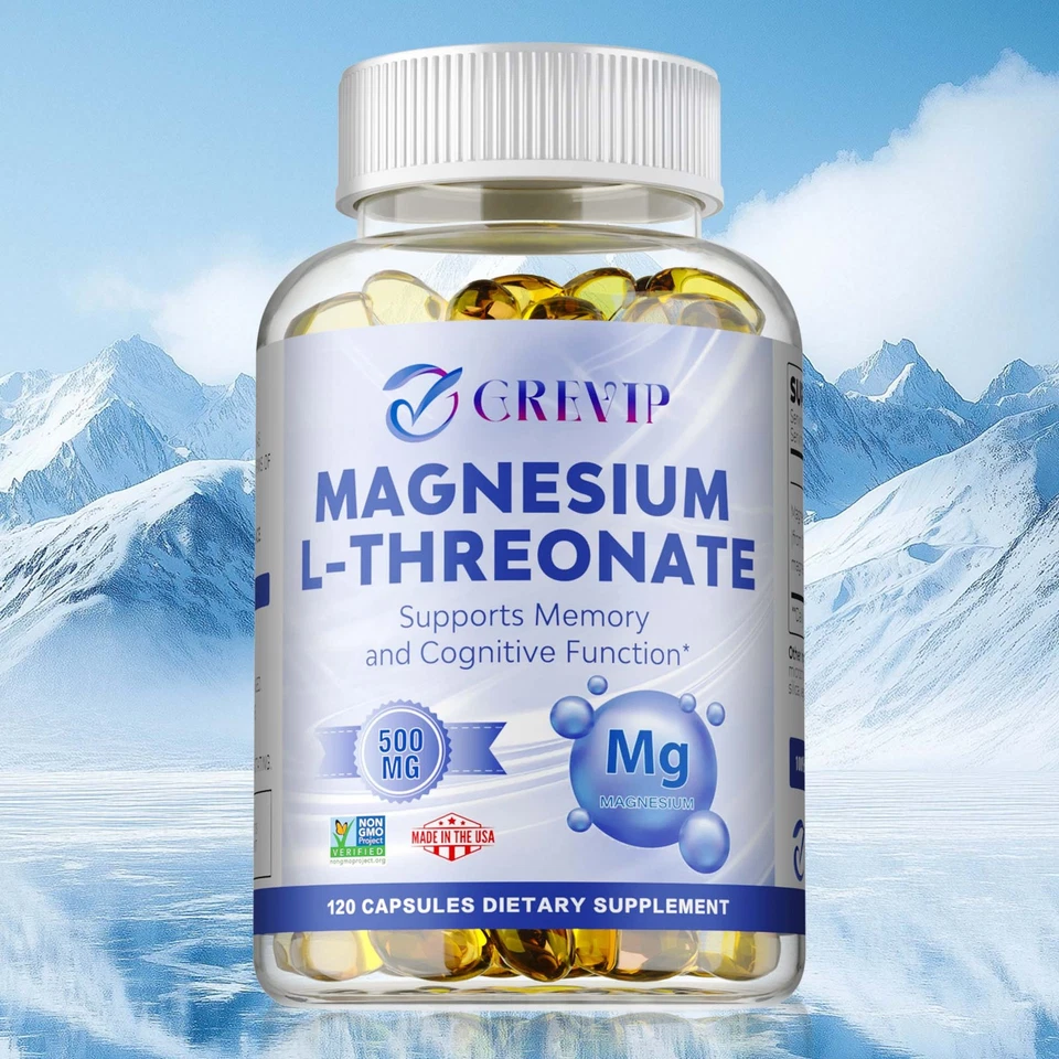 GREVIP Magnesium-L-Threonat – Nootropischer Gehirn-Booster, Gehirn-Booster, Gedächtnis