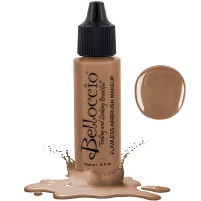 New Belloccio Pro Airbrush Makeup MOCHA SHADE FOUNDATION Flawless Face Cosmetics - Image 1 of 4