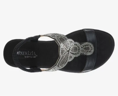 Patrizia Spring Step Kellen Sandals Size 11 Black  W/ Sparkle Rhinestones New - Image 1 of 4
