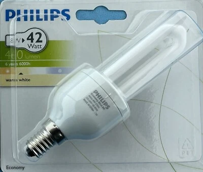 Box of 6  Philips 8 Watt SES STICK Warm White E14 460lm - Image 1 of 3