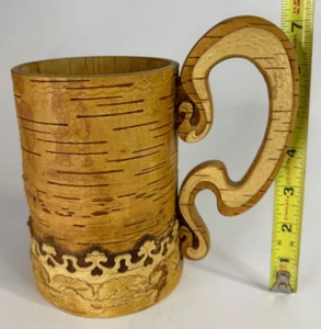 Taza jarra de cerveza vikinga corteza de abedul hecha a mano taza nórdica nórdica regalo nórdico 20 oz - Imagen 1 de 14