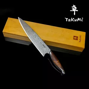 TAKUMI Japanese Damascus Knife, MCD Gyuto Chef Knife 8"/10" W/ Optional Sheath - Picture 1 of 25