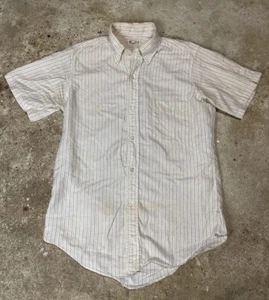 Vintage 50s Short Sleeve Button Down Shirt Lightweight Striped Rockabilly Large - Picture 1 of 5