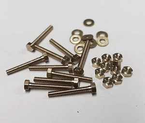 2.2mm x 12mm Hexagon head brass pack of 10 nuts, washers and bolts - Picture 1 of 1