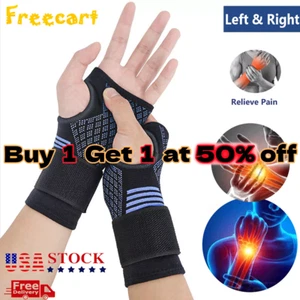 Wrist Hand Brace Support Carpal Tunnel Sprain Arthritis Gym Splint Right / Left - Picture 1 of 16