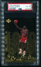 1998 Upper Deck Gatorade Basketball #4 MICHAEL JORDAN Chicago Bulls PSA 8 NM-MT